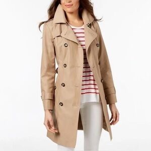 London Fog Double Breasted Fleece Lined Raincoat